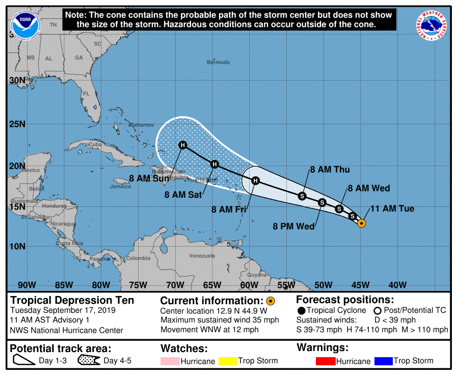 BREAKING Tropical Depression 10 has Formed