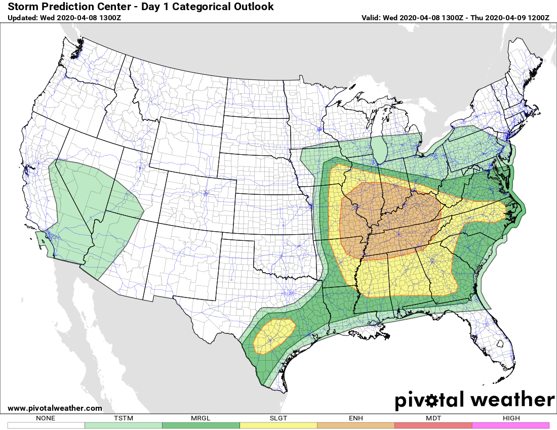 spc outlook 4 8 20 1 | Gulf Coast Storm Center